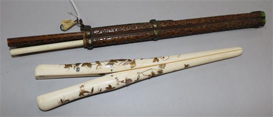 Shibayama glove stretchers and chopstick set